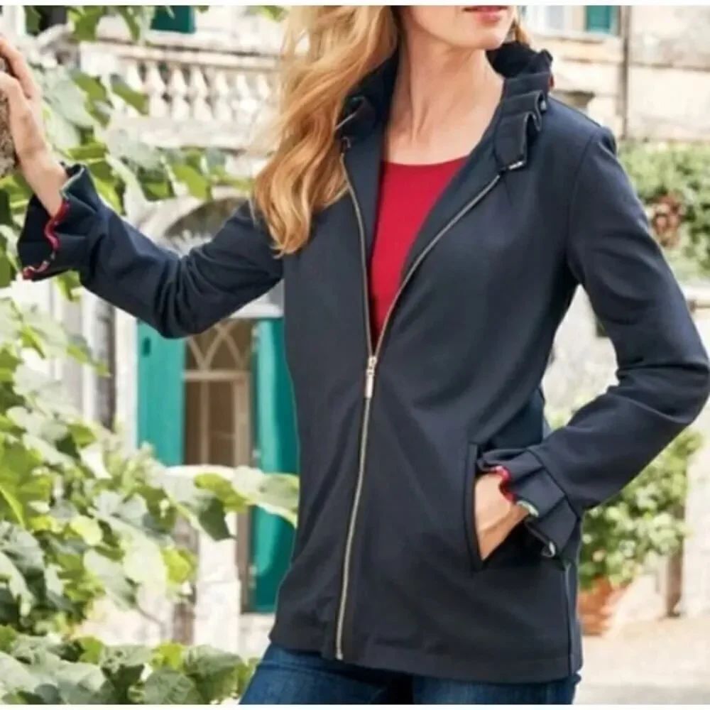 Soft Surroundings Jacket Philomena Ruffle Full Zip Sz. M